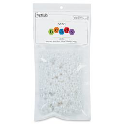 Essentials by Leisure Arts Plastic Pearls - White, Package of 200, Assorted Sizes