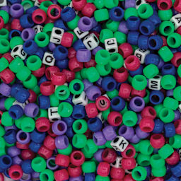 Essentials by Leisure Arts Pony and Alphabet Mixed Beads - 1 lb (Close-up of beads)