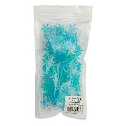 Essentials by Leisure Arts Snowflake Beads - Ice, Transparent, 18 mm, Package of 200 (Back of packaging)
