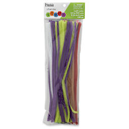 Essentials by Leisure Arts Chenille Stems - Assorted Colors, 12", Package of 100 (Front of packaging)
