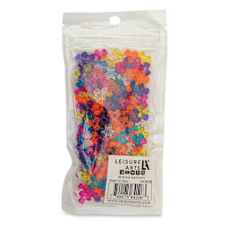 Essentials by Leisure Arts Tri-Beads - Assorted Colors, Transparent, 11 mm, Package of 225 (Back of packaging)