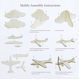 Leisure Arts Wood Mobile Airplane Kit (Mobile Assembly Instructions)