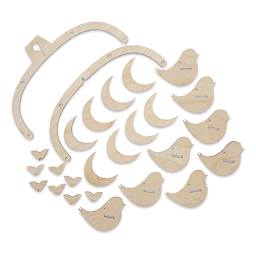 Leisure Arts Wood Mobile Birds Kit (Kit contents)