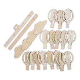 Leisure Arts Wood Mobile Hot Air Balloon Kit (Kit contents)