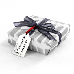 ImpressArt Stamp It Yourself Tag Kit, stamped gift tag on wrapped present