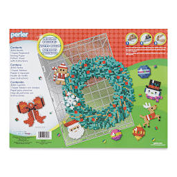 Perler Wreath Deluxe Fused Bead Kit (Back of packaging)