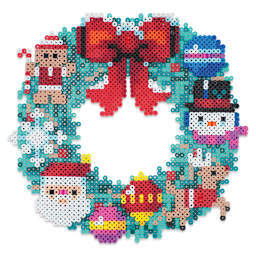 Perler Wreath Deluxe Fused Bead Kit (Completed wreath)