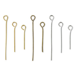 John Bead Jewelry Finding Set - Eye Pins, Assorted Colors, Package of 1000 - one of each