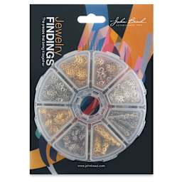John Bead Jewelry Finding Set - Bead Caps, Assorted Colors, Package of 1020 - in packaging