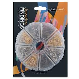 John Bead Jewelry Finding Set - Head Pins, Assorted Colors, Package of 1030 - front of packaging