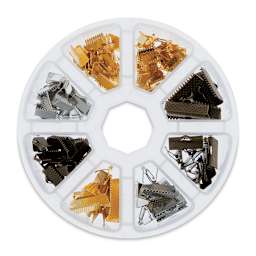 John Bead Jewelry Finding Set - Clamp Ends, Assorted Colors, Package of 138