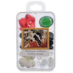 John Bead Masterpiece Collection Glass Bead Box - The Birthday/Marc Chagall (Front of packaging)