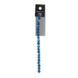 John Bead Preciosa Crystal Beads - Capri Blue, strand of rondell beads