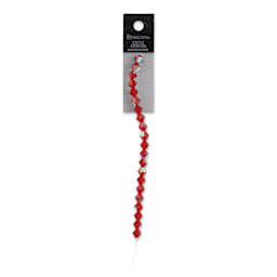 John Bead Preciosa Crystal Beads - Light Siam, strand of rondell beads