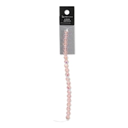 John Bead Preciosa Crystal Beads - Light Rose, strand of rondell beads