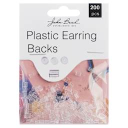 John Bead Must Have Findings Plastic Earring Backs - Pkg of 200 - front of packaging