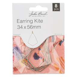 John Bead Must Have Findings Earring Hoops - Kite, Pkg of 8, Silver, 34 x 56 mm front of packaging