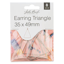 John Bead Must Have Findings Earring Hoops - Triangle, Pkg of 8, Silver, 35 x 49 mm front of packaging