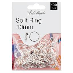 John Bead Must Have Findings Split Rings - Package of 100, Silver, 10 mm (In packaging)