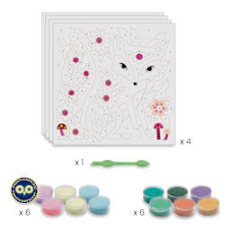 Djeco Le Grand Artist Glow in the Dark Sands Kit - Garden Lights (Kit contents)