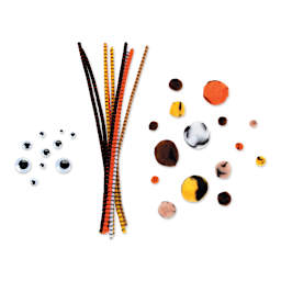 Darice Pom Pom and Chenille Craft Kit - Striped