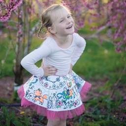 Great Pretenders Colour-a-Skirt - Child modelling decorated Skirt

