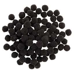 Darice Pom Poms - Black, Pkg of 100