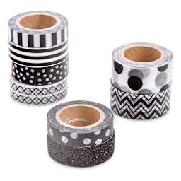 Darice Washi Tape - Black, Set of 8