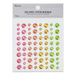 Darice Rhinestone Bling Stickers - Neon, 72 Pieces