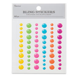 Darice Rhinestone Bling Stickers - Neon Enamel, 60 Pieces