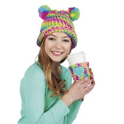 Creativity for Kids Quick Knit Loom Kit - Person modeling finished projects