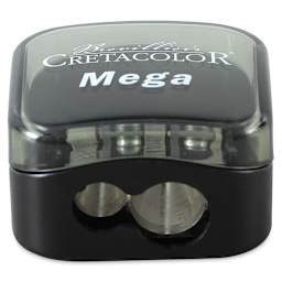 Cretacolor Mega-Duo Sharpener - Front view showing dual pencil holes