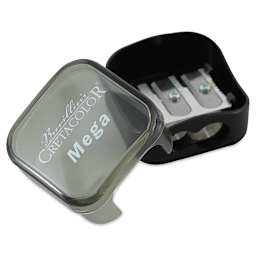 Cretacolor Mega-Duo Sharpener - Top view with clear lid removed