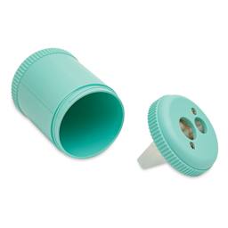 Dux Pencil Sharpener - 2-Hole, Light Blue (with top removed)