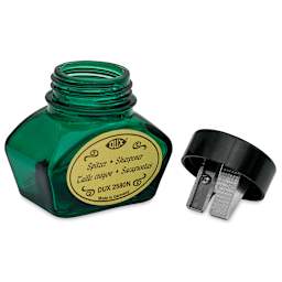 Dux Glass Inkwell Sharpener - Green (with cap removed)