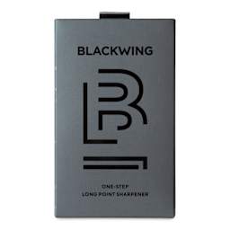 Blackwing One-Step Long Point Sharpener - Grey, front of the packaging