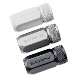 Blackwing One-Step Long Point Sharpeners in White, Grey and Black