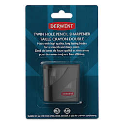 Derwent Twin Hole Sharpener (front of packaging)
