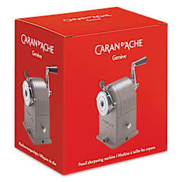Caran d'Ache Metal Pencil Sharpening Machine - Grey, box