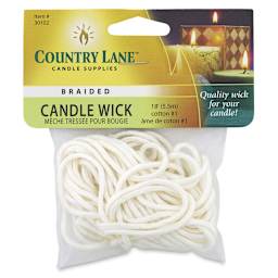 Country Lane Candle Wick Spools - Front of package of Braided Candle Wick