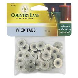 Country Lane Candle Wick Spools - Front of package of 50 Wick Tabs