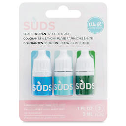 We R Memory Keepers Suds Soap Colorant - Cool Beach, Set of 3, 3 ml (Front of packaging)