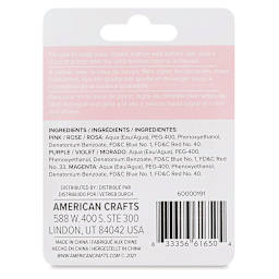 We R Memory Keepers Suds Soap Colorant - Berry, Set of 3, 3 ml (Back of packaging)