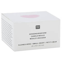 Rico Design Silicone Candle Mold - Small Heart, 2.4" x 2.2" x 1.3" - front of packaging