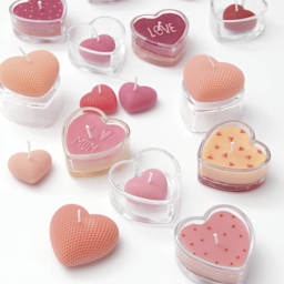 Rico Design Silicone Candle Mold - Small Heart - finished examples (tealight glasses not included)
