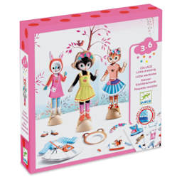 Djeco Le Petit Artist Collage Kit - Little Wardrobe Cats - front of packaging