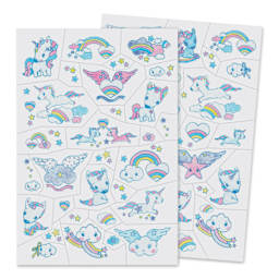 Djeco Temporary Tattoos - Unicorns (pages outside of packaging)