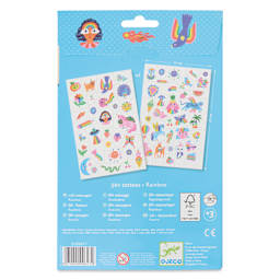 Djeco Temporary Tattoos - Rainbow back of packaging