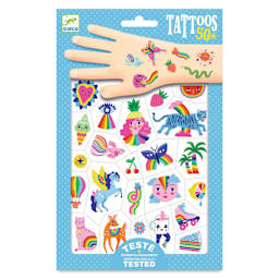 Djeco Temporary Tattoos - Rainbow front of packaging