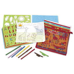 Created by Me Stencil Set - Components grouped with drawing on top
